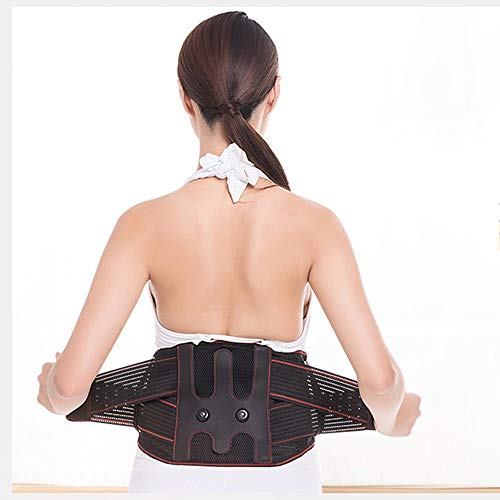 Belleashy Cinturón de útero cálido Soporte Lumbar Lumbar del Apoyo Trasero de la Correa de compresión de Disco Hombres Mujeres ciática escoliosis para Mujeres (Color : Black, Size : 115×22CM)