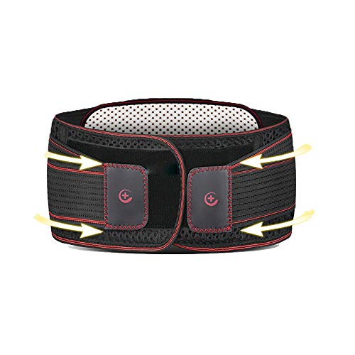 Belleashy Cinturón de útero cálido Soporte Lumbar Lumbar del Apoyo Trasero de la Correa de compresión de Disco Hombres Mujeres ciática escoliosis para Mujeres (Color : Black, Size : 115×22CM)