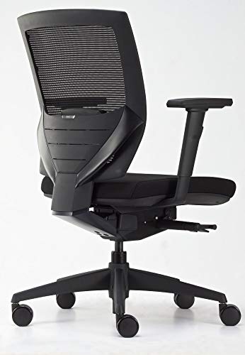 BenS 807-Synchro-3 - Silla de oficina ergonómica de lujo, también adecuada para personas más grandes, muchos asientos profundos, apoyo lumbar, respaldo ajustable, reposabrazos 3D, ARBO/NEN-1335