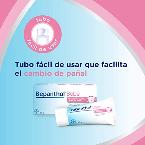 Bepanthol Bebé, Formulado Específicamente para Proteger y Cuidar la Delicada Piel del Culito del Bebé, Tubo, 50g