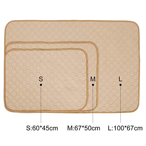 BePetMia Alfombras Lavables y Superabsorbentes, Pee Pad Sanitarias Reutilizables para Jaulas, Cama, Vehiculos, Soluciones para Cachorros y Perros Que Padecen Incontinencia (M: 67x50cm, 3-Packs)