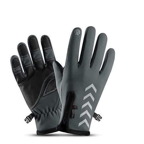 Berrd Guantes de Montar a Prueba de Agua Deportes al Aire Libre a Prueba de Viento Guantes de esquí Bicicleta Scooter Motocicleta Guantes Calientes Model 5 Gray-s425 XL