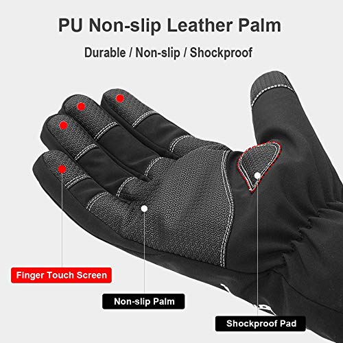 Berrd Guantes de Montar a Prueba de Agua Deportes al Aire Libre a Prueba de Viento Guantes de esquí Bicicleta Scooter Motocicleta Guantes Calientes Model 5 Gray-s425 XL