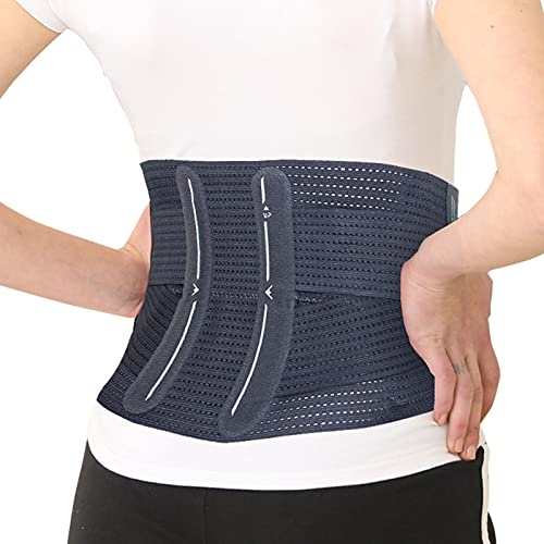 BERTER - Faja lumbar para aliviar el dolor de espalda baja para hombres y mujeres, con banda de compresión, ligera, transpirable, diseño elegante y ergonómico, L, Azul