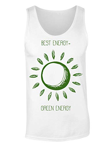 Best Energy - Green Energy Green Sun Shinning Renewable Resources Clean Energy Water Wind and Sun Camiseta sin Mangas para Mujer Extra Large