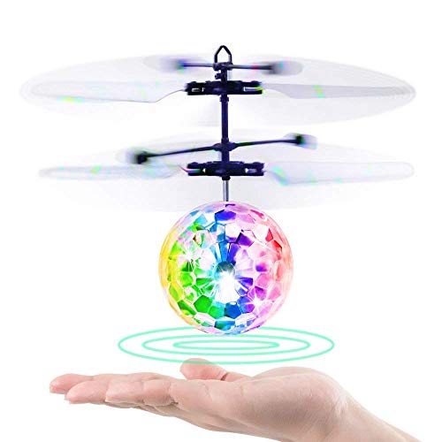 Betheaces Bolas Voladoras, RC Helicopteros Teledirigidos con Luces LED Brillantes, Juguete Volador Mini Dron Juguete para Niños 3 4 5 6 7 8 9 10 11 12 Años Regalos Navidad Cumpleaños Transparente