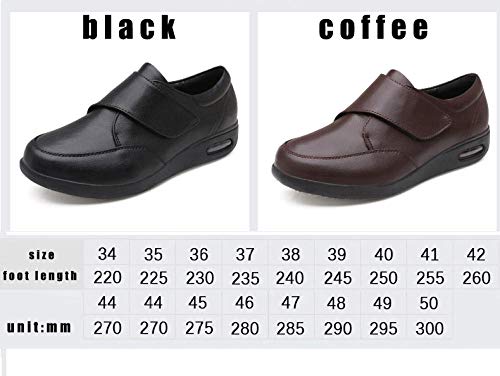 B/H Zapatos ortopédicos quirúrgicos para Mujeres,Zapatos para pie diabético, Zapatos valgus de Pulgar ajustable-43_Black, Ajustable de Velcro Zapatos