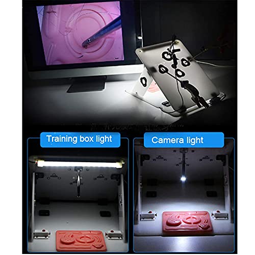 BILXXY Caja de Entrenamiento laparoscópica, simulador toracoscópico para la enseñanza del Entrenador, Que Incluye endoscopio, 5 módulos de Entrenamiento y 4 Instrumentos quirúrgicos