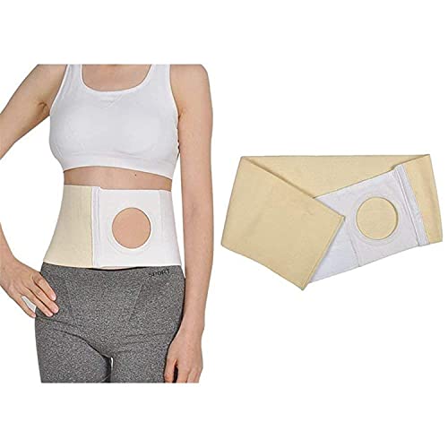 BILXXY Cinturón de Hernia de ostomía, Carpeta de Soporte Abdominal, Faja de Soporte de ostomía para Bolsa de colostomía, previene la Hernia paraestomal para Hombres y Mujeres (Agujero: 8 cm)