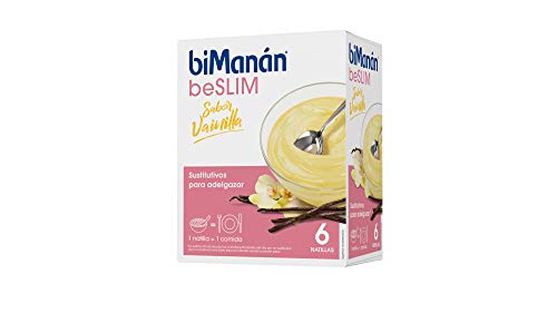 BiManán beSLIM - Natillas Sustitutivas Sabor Vainilla, para ayudarte a controlar tu peso - 6 Unidades, 300g