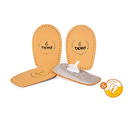 biped 2 pares de taloneras de cuero de curtido vegetal - Elevación de los talones para todos los zapatos, acolchado del talón agradablemente suave z2040(41-43)