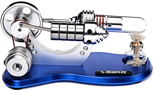 BJH Sterling Motor Kit Cilindro Azul Regalo de cumpleaños Instrumento de enseñanza de física Motor Stirling Modelo generador