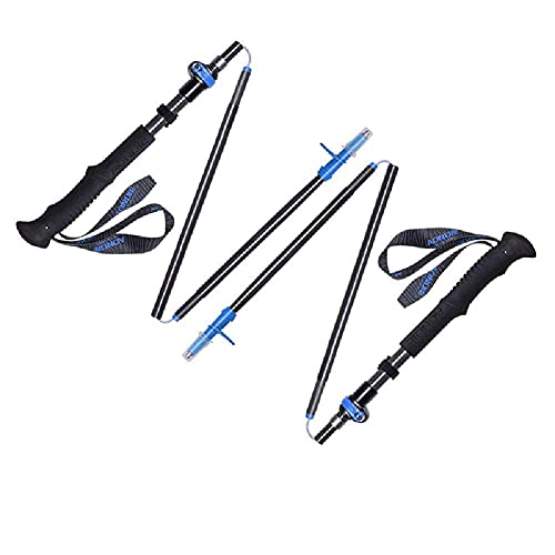 BJH Trekking Telescópico Eva Reposamanos Fibra de Carbono Plegable Trekking Senderismo Montañismo Ultraligero Trekking Muletas 2 uds