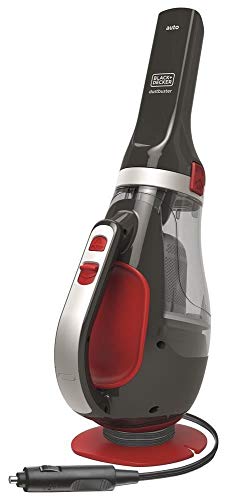 Black+Decker ADV1200 Aspirador de Mano Potente para Coche, ciclónico, 12 V, Gris y Rojo