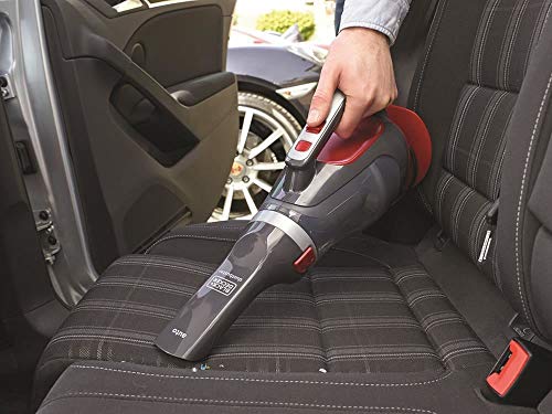 Black+Decker ADV1200 Aspirador de Mano Potente para Coche, ciclónico, 12 V, Gris y Rojo