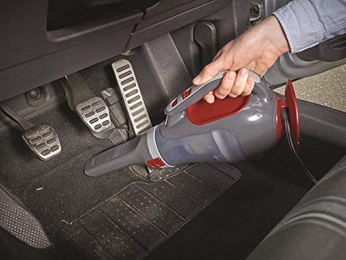 Black+Decker ADV1200 Aspirador de Mano Potente para Coche, ciclónico, 12 V, Gris y Rojo