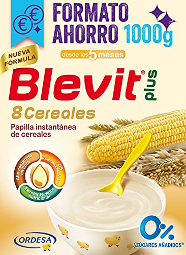 Blevit Plus Papilla de 8 Cereales para Bebé, con Avena y Trigo, 1000g