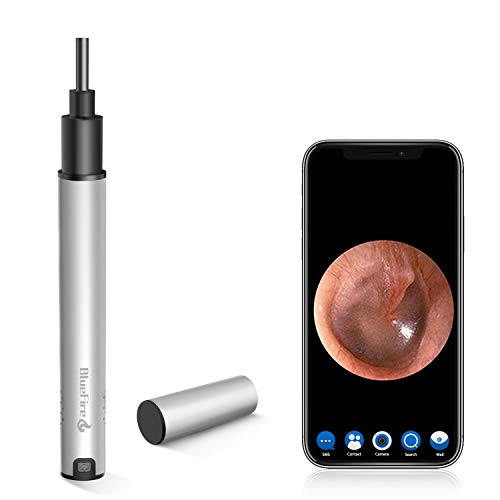 BlueFire WiFi Otoscopio, 2,0 Megapíxeles Impermeable Endoscopio Herramienta de Limpieza de Cerumen con 6 Luces LED para Android Smartphone Tablet y iOS iPhone iPad