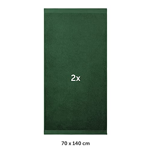 Blumtal Juego de 2 Toallas de Baño (70x140cm) - Juego de Toallas Suaves y Absorebentes, 100% algodón, Certificado Oeko-Tex 100, Verde Oscuro