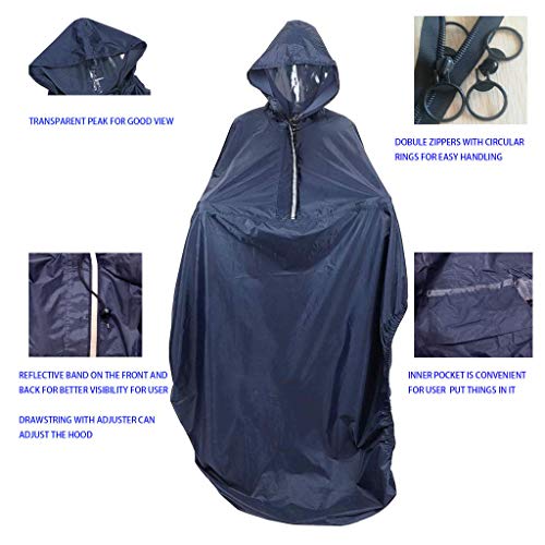 BMBN Poncho de Lluvia para Silla de Ruedas, Tira Reflectante Poncho de Lluvia Impermeable para Movilidad en Silla de Ruedas Scooter Viejo Capa Grande a Prueba de Viento Capa Impermeable