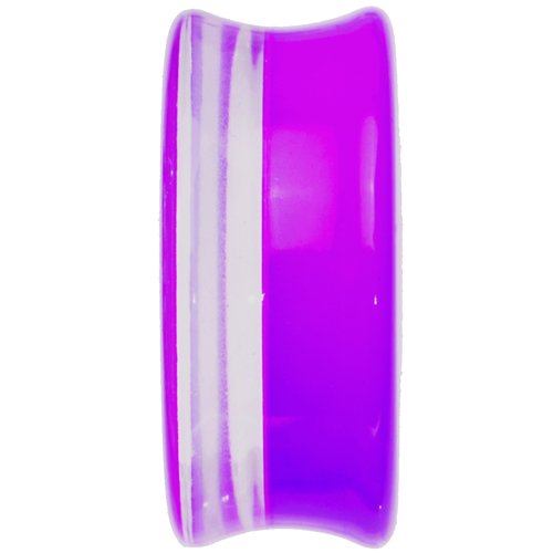 BodyCandy Morado Neón Acrílico Purpurina Silla Oreja Calibre Pieza (1 Pieza) 24mm