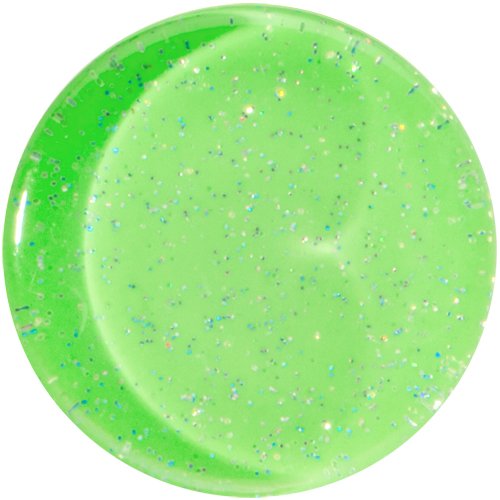 BodyCandy Verde Neón Acrílico Purpurina Silla Oreja Calibre Pieza (1 Pieza) 20mm