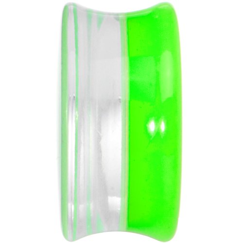 BodyCandy Verde Neón Acrílico Purpurina Silla Oreja Calibre Pieza (1 Pieza) 20mm