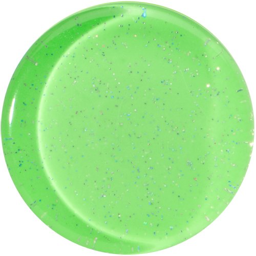 BodyCandy Verde Neón Acrílico Purpurina Silla Oreja Calibre Pieza (1 Pieza) 24mm