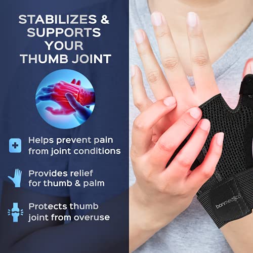 Bonmedico Muñequera para Dedo Pulgar - Para Hombre y Mujer - Contra Tendinitis, Artritis y Artrosis - Soporte para Articulaciones de las Manos