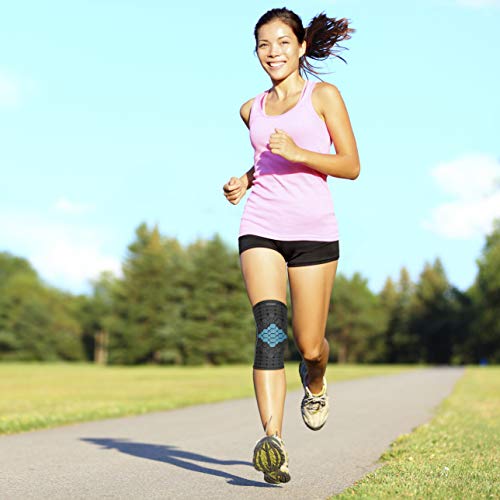 Bonmedico Rodillera Deportiva - Rodilleras de Compresión con Almohadilla de Gel para Hombre y Mujer, Estabilizador de Rodilla, Antideslizante, Rodilla Izquierda y Derecha