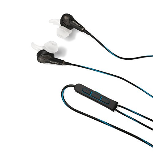 Bose QuietComfort 20 - Auriculares in-ear compatible con dispositivos Apple, con micrófono, control remoto integrado, reducción de ruido, Color Negro