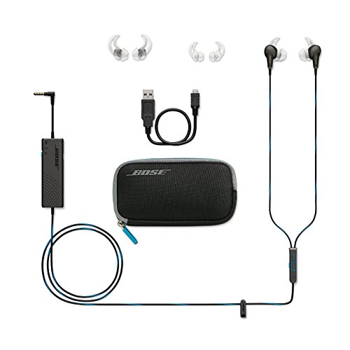 Bose QuietComfort 20 - Auriculares in-ear compatible con dispositivos Apple, con micrófono, control remoto integrado, reducción de ruido, Color Negro