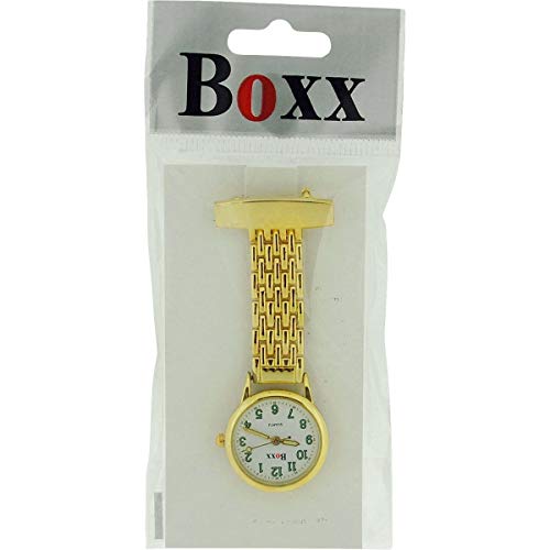 BOXX F021.01 - Reloj Unisex, Correa de Metal Color Dorado