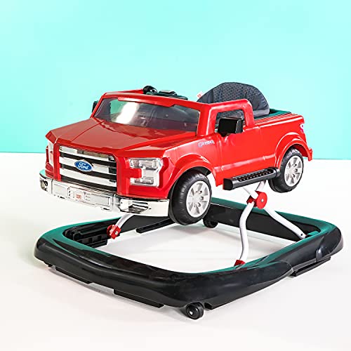 Bright Starts, Andador Ways to Play 4 en 1 Ford F-150 rojo con Sonidos y Luces, Volante de Actividades Extraíble, Primeros Pasos, Plegable, Altura Ajustable, desde 6 meses