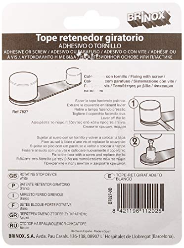 Brinox B78270B Tope retenedor Giratorio, Blanco, 3.2x10.2x2.2 cm