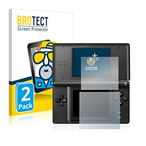 BROTECT Protector Pantalla Anti-Reflejos Compatible con Nintendo DS Lite (2 Unidades) Película Mate Anti-Huellas