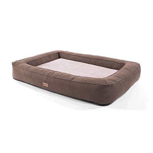 brunolie Bruno Cama para Perros Muy Grande, Lavable, higiénica y Antideslizante, Cama para Perros ortopédica con cojín y Material Superior Transpirable Beige, Tamaño XL (120 x 85 x 17 cm)