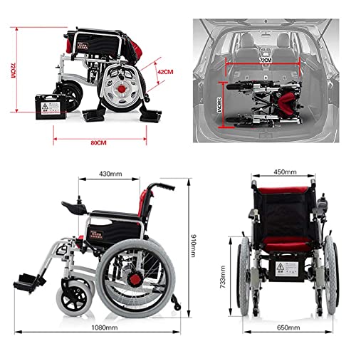 BSJZ Silla de Ruedas eléctrica Plegable para Personas Mayores, para discapacitados, para Personas Mayores, vehículo Inteligente de 4 Ruedas, Scooter portátil automático,