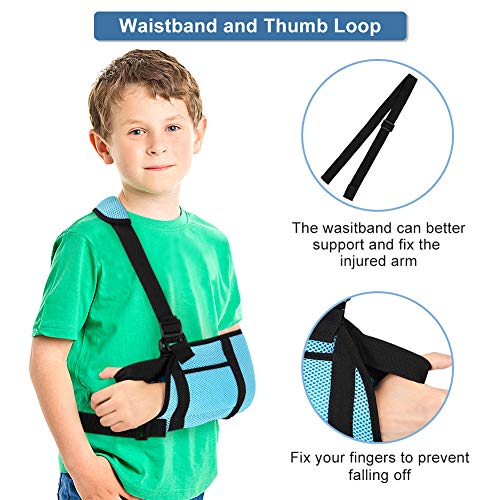 Cabestrillo Hombro Inmovilizador, Cabestrillo para Brazo de niño, Soportes de Brazos, Cabestrillo Brazo Infantil Hombro Ajustable Con Pulgar Correa de Fijación Diseñado Estabilice el brazo