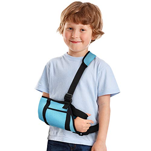 Cabestrillo Hombro Inmovilizador, Cabestrillo para Brazo de niño, Soportes de Brazos, Cabestrillo Brazo Infantil Hombro Ajustable Con Pulgar Correa de Fijación Diseñado Estabilice el brazo