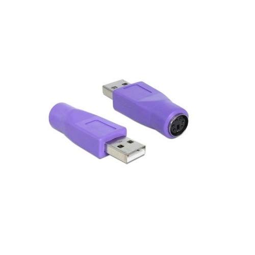 CABLEPELADO Adaptador USB a PS2 para Teclado Morado (Macho a Hembra)