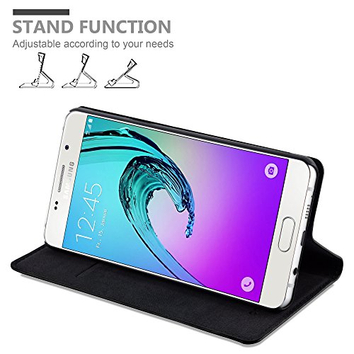 Cadorabo Funda Libro para Samsung Galaxy A5 2016 en Negro Antracita - Cubierta Proteccíon con Cierre Magnético, Tarjetero y Función de Suporte - Etui Case Cover Carcasa