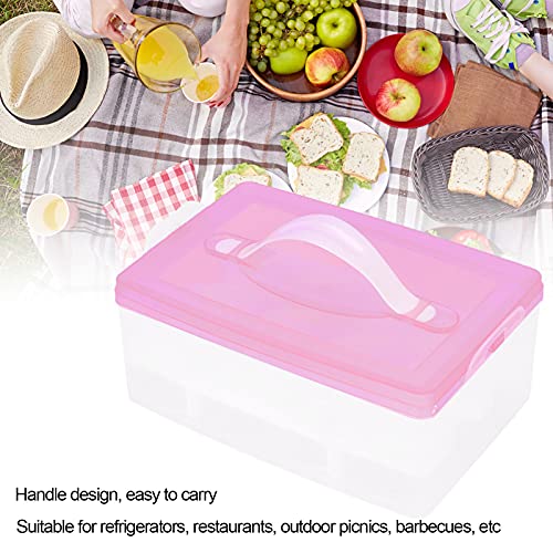 Caja de almacenamiento de huevos Bandeja de plástico portátil para huevos rellenos con tapa y asa para acampar, picnic, esencial (24 rejillas)