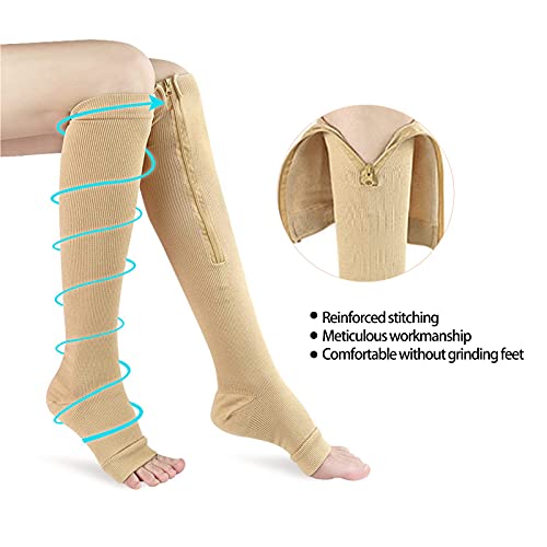 Calcetines de Presión para Fitness, que Dan Forma a una Buena Elasticidad, Transpirables, con Punta Abierta, Medias de Compresión de Nailon para Caminar, para Deportes Al Aire Libre(S/M)