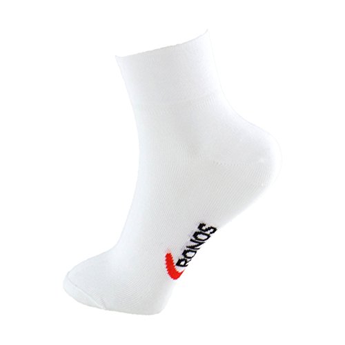 Calcetines DEPORTE (3 pares) SIN COSTURAS para hombre o mujer. Mantiene el pie seco. Ideal para tenis, pádel, running. Puño antipresión. 80% - algodón. (Blanco, eu: 35-40 // uk: 2-6)