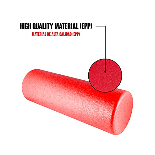 Calma Dragon Foam Roller EPP, 89898, Rodillo masajes, Roller para Yoga, Fitness, Pilates, Cilindro para Masajes Musculares, Long 45cm diámetro 15cm, Rodillo miofascial Profesional (rojo)