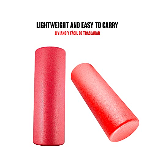 Calma Dragon Foam Roller EPP, 89898, Rodillo masajes, Roller para Yoga, Fitness, Pilates, Cilindro para Masajes Musculares, Long 45cm diámetro 15cm, Rodillo miofascial Profesional (rojo)