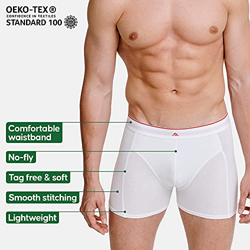 Calzoncillos Boxer de Bambú para Hombre, Pack de 3, Ropa Interior Antibacteriana y Ultra Suave, Ajustados, Comodidad Superior, Negro, Blanco, Gris, Multipack (1x Negro, 1x Blanco, 1x Gris), X-Large