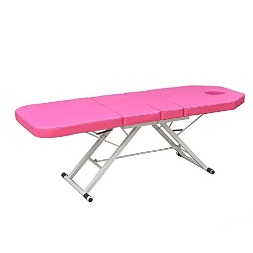 Cama de masaje de belleza ajustable con 3 posiciones, portátil, para salón de belleza, spa, cama, masaje de espuma para mesas, pedicura, silla, cuidado del cuerpo (rosa)