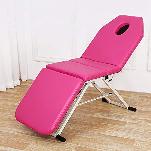 Cama de masaje de belleza ajustable con 3 posiciones, portátil, para salón de belleza, spa, cama, masaje de espuma para mesas, pedicura, silla, cuidado del cuerpo (rosa)